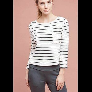 NWT ANTHROPOLOGIE Lace-Up Striped Sweatshirt by Splendid sz. M